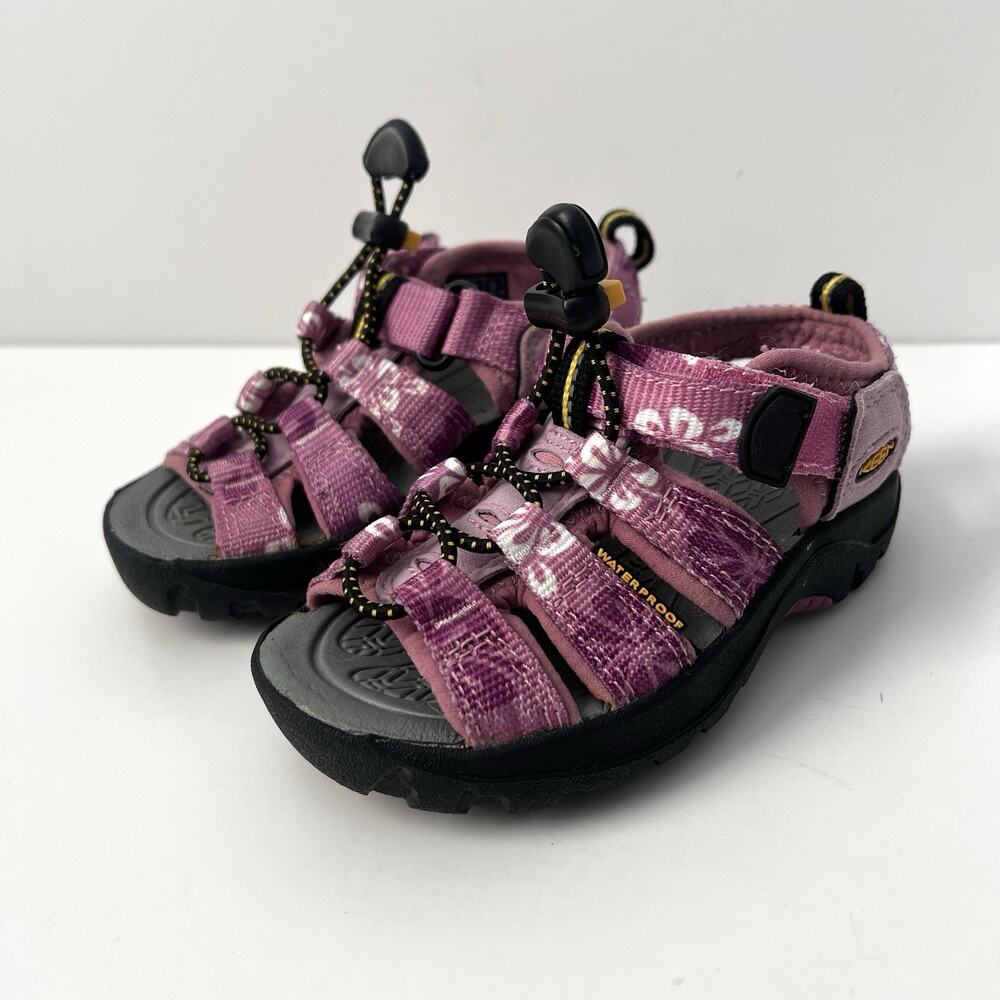 Keen Pink Purple Tropical Floral Open Toe Waterproof Zuma Sandals Girl Toddler 8